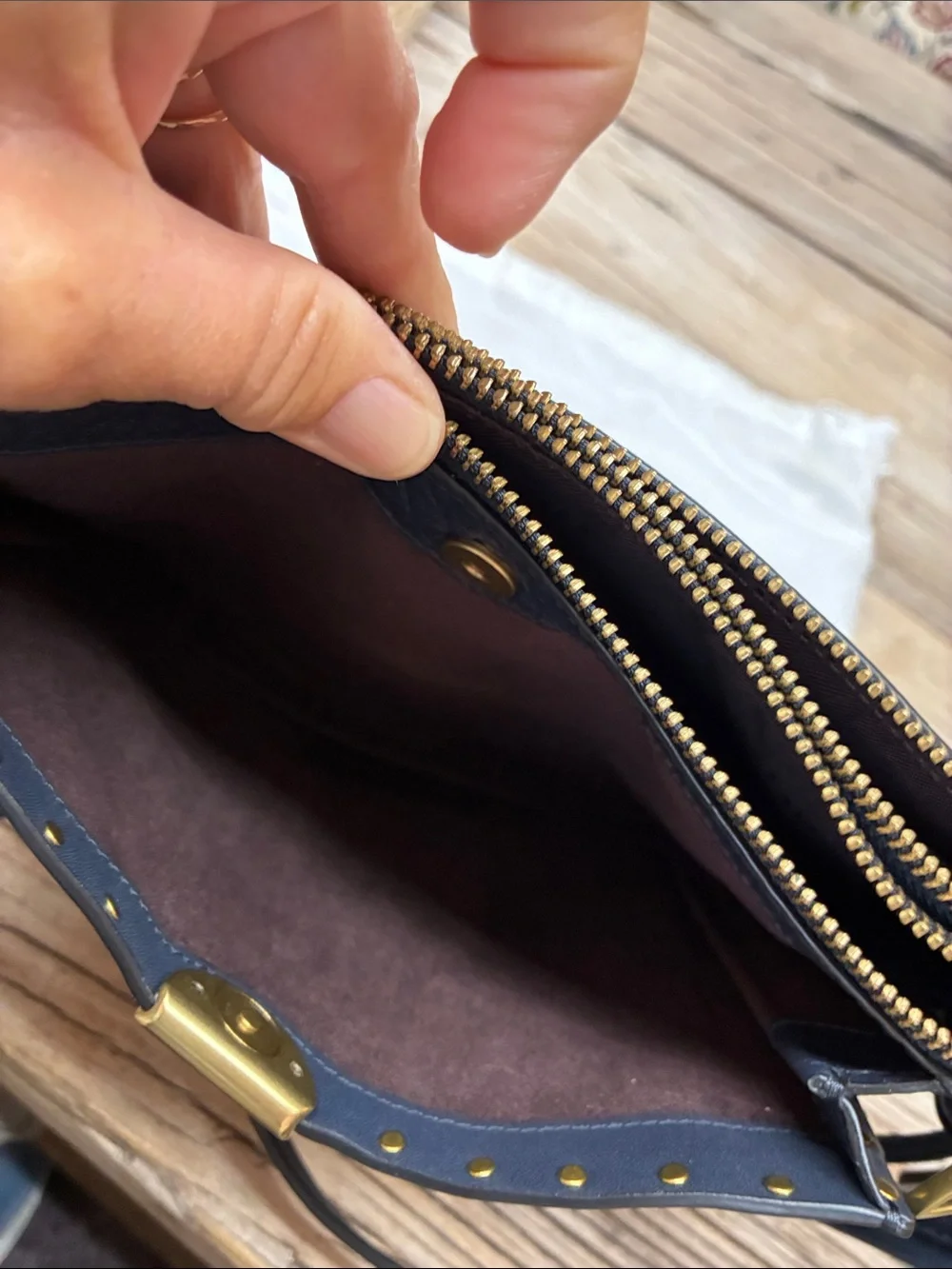 Authentic Coach Dreamer Shoulder Bag in Midnight Navy 54070